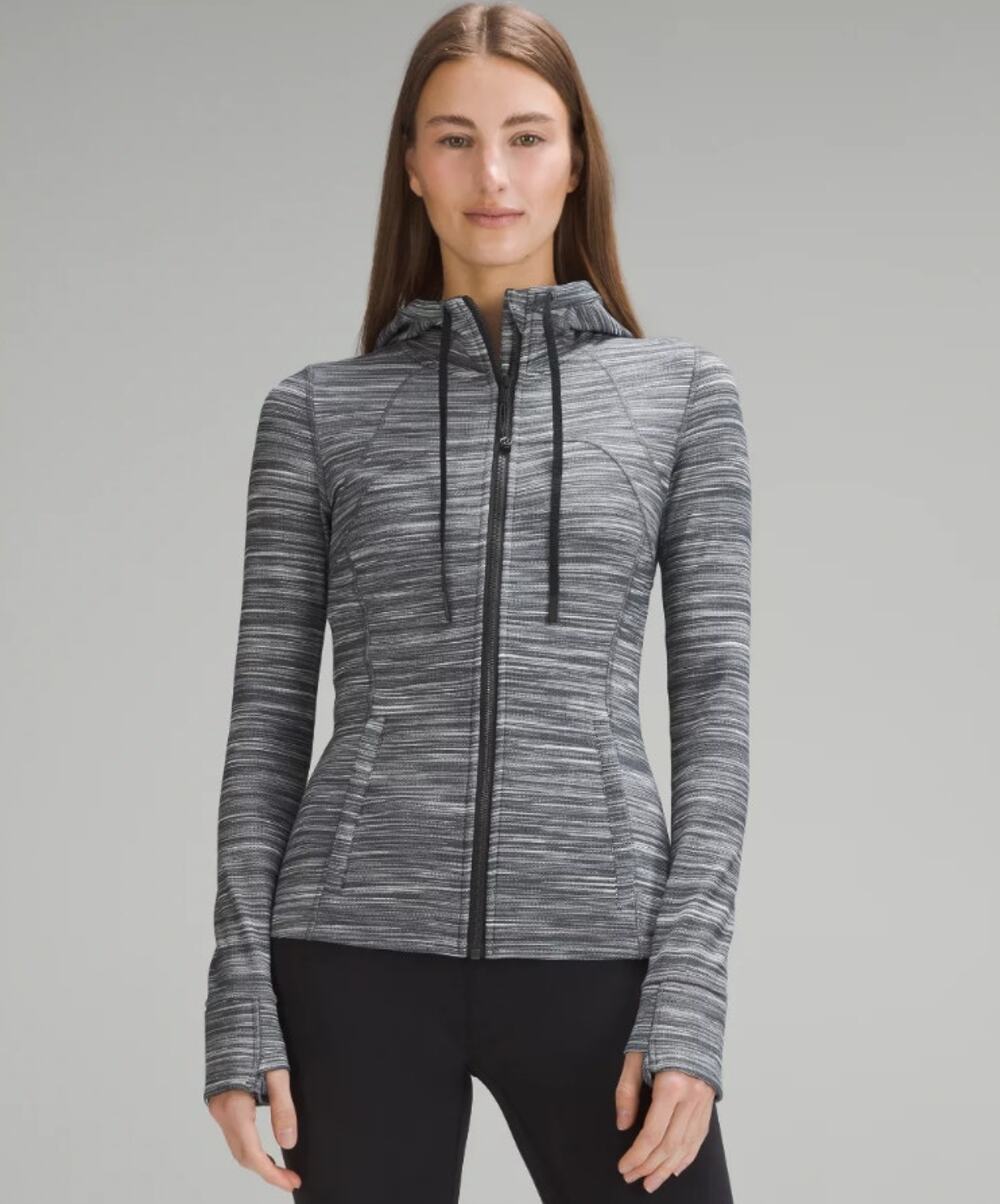 Lululemon Gray Hooded Define Jacket Heathered Stripe Full Zip Athleisure size 6